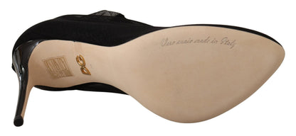 Bottes en tulle extensible noir Dolce & Gabbana