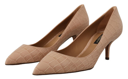 Chaussures à talons aiguilles Dolce & Gabbana en cuir beige à bout pointu