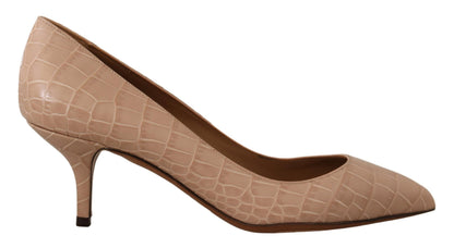 Chaussures à talons aiguilles Dolce & Gabbana en cuir beige à bout pointu