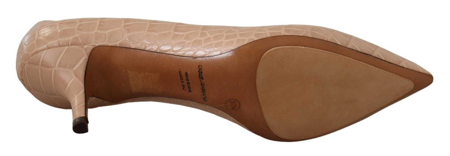 Chaussures à talons aiguilles Dolce & Gabbana en cuir beige à bout pointu