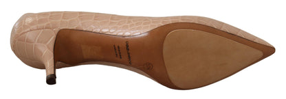 Chaussures à talons aiguilles Dolce & Gabbana en cuir beige à bout pointu
