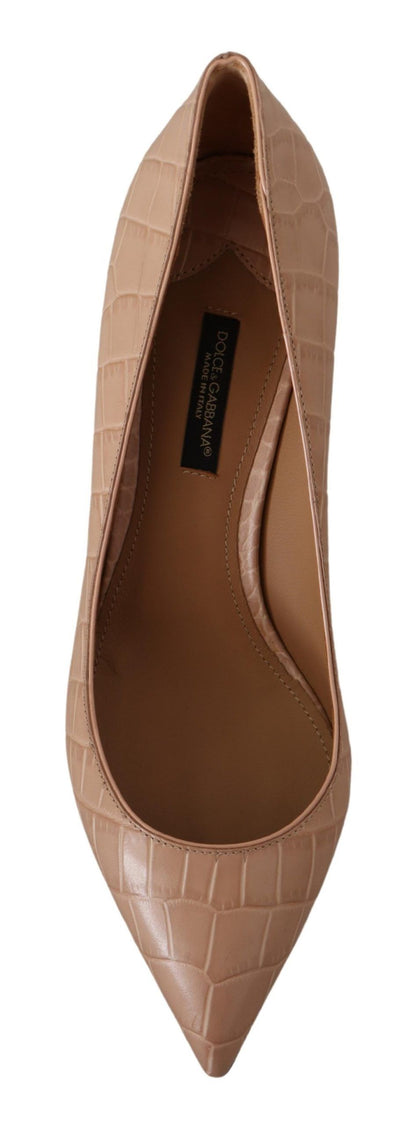 Chaussures à talons aiguilles Dolce & Gabbana en cuir beige à bout pointu