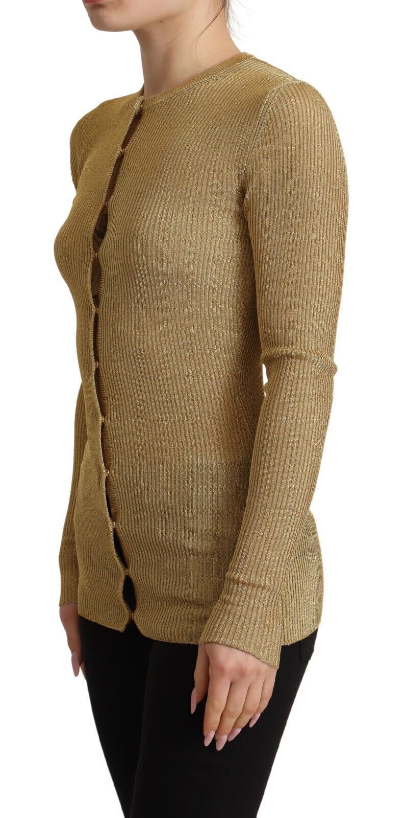 Cardigan en maille à boutons Dolce & Gabbana en viscose mélangée dorée