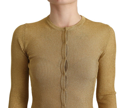 Cardigan en maille à boutons Dolce & Gabbana en viscose mélangée dorée