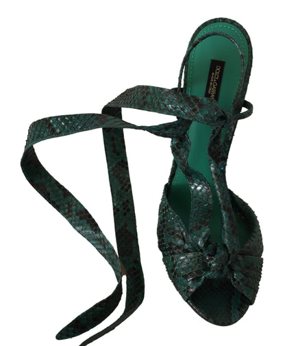 Dolce & Gabbana Zapatos de tacón sandalias con correa de pitón verde