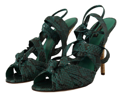 Dolce & Gabbana Zapatos de tacón sandalias con correa de pitón verde