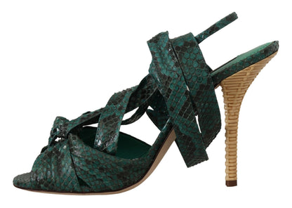 Dolce & Gabbana Zapatos de tacón sandalias con correa de pitón verde