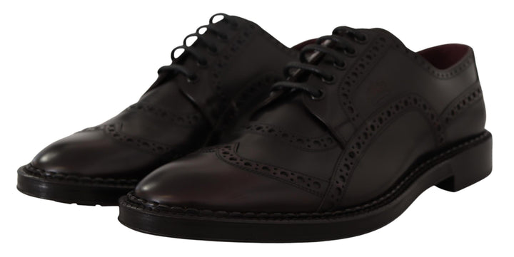 Zapatos de vestir formales Dolce & Gabbana Oxford Brogue con puntera en piel morada
