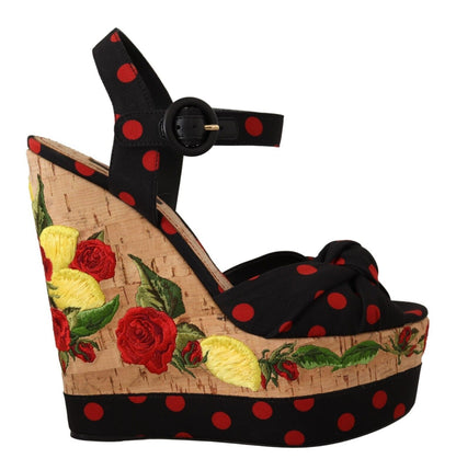Chaussures à talons compensés Dolce & Gabbana multicolores en charmeuse