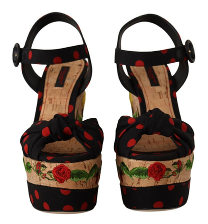 Chaussures à talons compensés Dolce & Gabbana multicolores en charmeuse