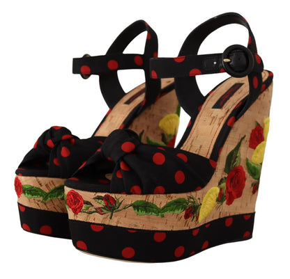 Chaussures à talons compensés Dolce & Gabbana multicolores en charmeuse