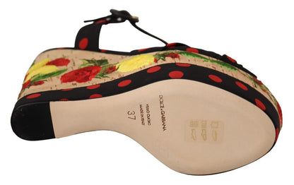 Chaussures à talons compensés Dolce & Gabbana multicolores en charmeuse