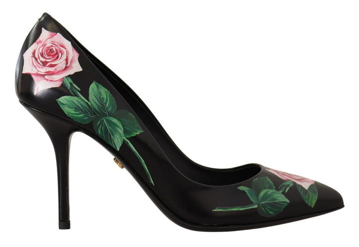 Chaussures à talons hauts Dolce & Gabbana en cuir noir et roses