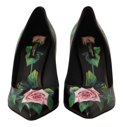 Chaussures à talons hauts Dolce & Gabbana en cuir noir et roses