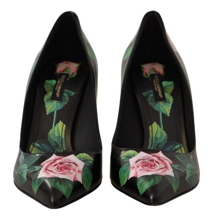 Chaussures à talons hauts Dolce & Gabbana en cuir noir et roses