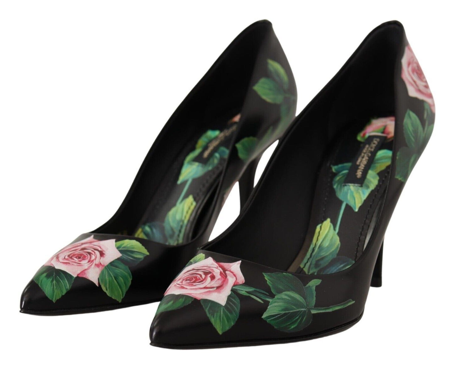 Chaussures à talons hauts Dolce & Gabbana en cuir noir et roses