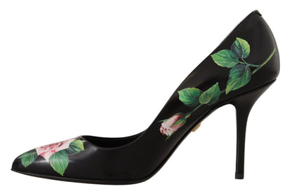 Chaussures à talons hauts Dolce & Gabbana en cuir noir et roses