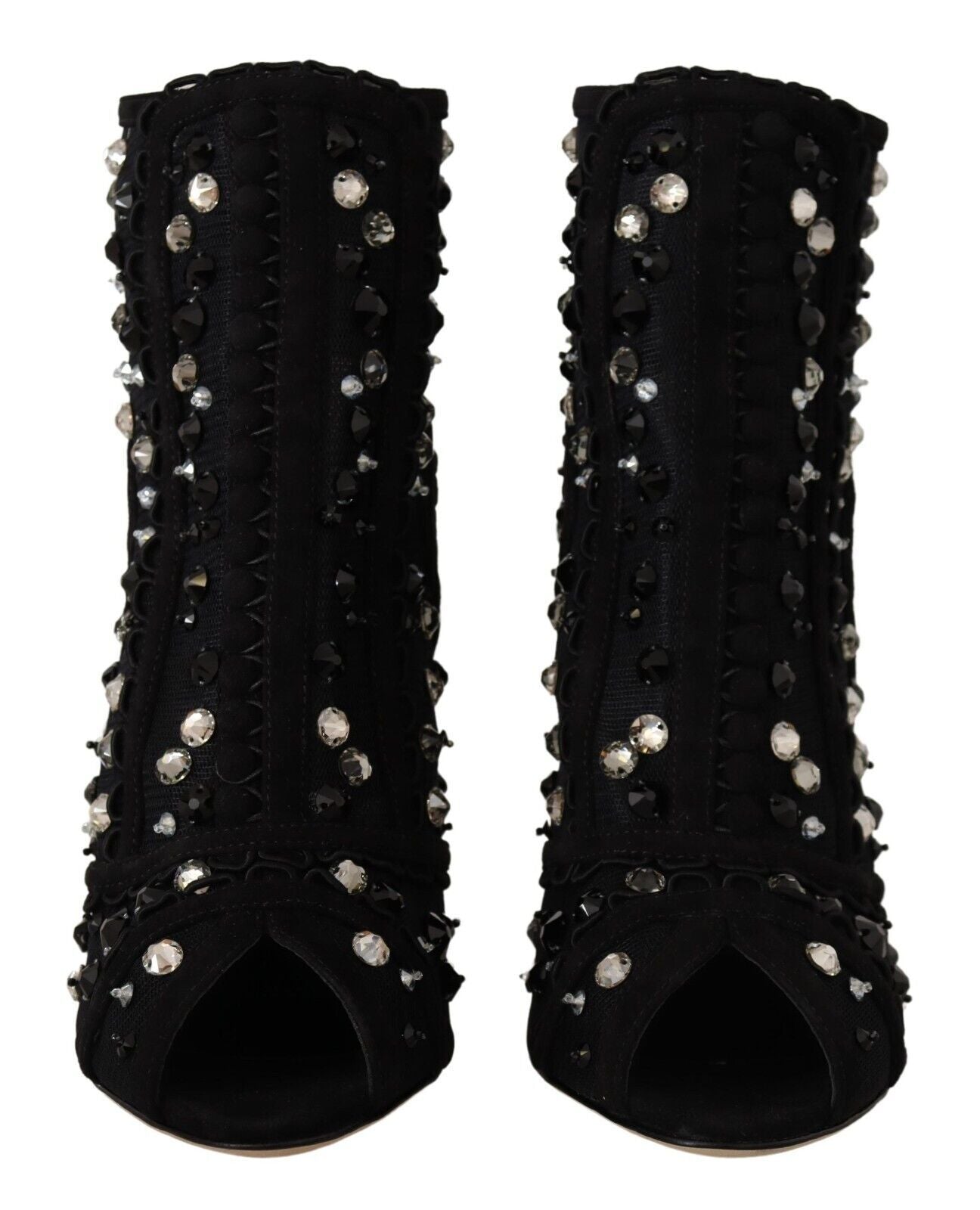 Dolce & Gabbana Bottines courtes à talons et cristaux noirs