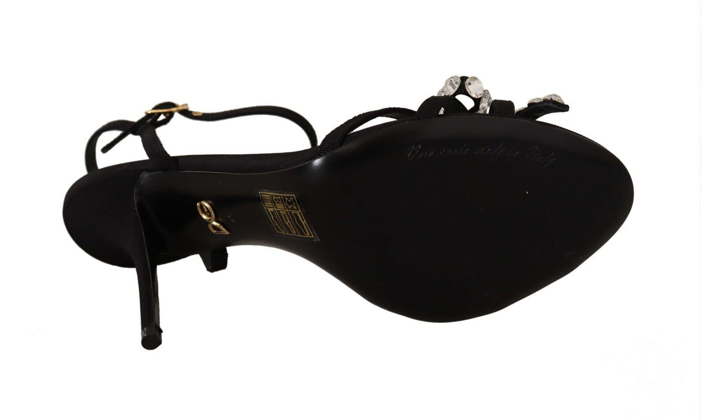 Dolce & Gabbana Sandales à talons et bride cheville ornées de cristaux noirs
