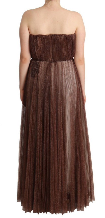 Robe longue Dolce & Gabbana en polyester bronze métallisé
