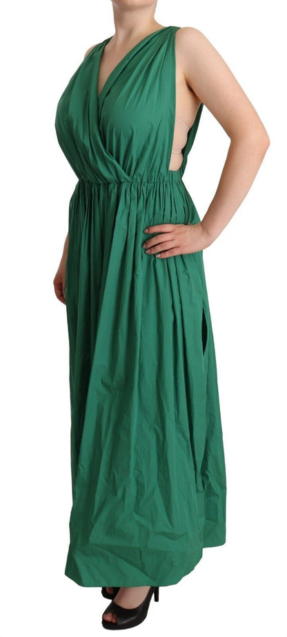Robe sans manches Dolce & Gabbana en coton vert à col en V