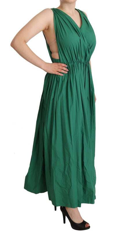 Robe sans manches Dolce & Gabbana en coton vert à col en V