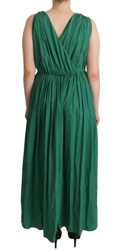 Robe sans manches Dolce & Gabbana en coton vert à col en V