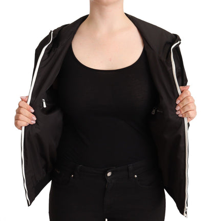 Veste bomber Dolce & Gabbana noire à capuche et fermeture éclair intégrale en polyester