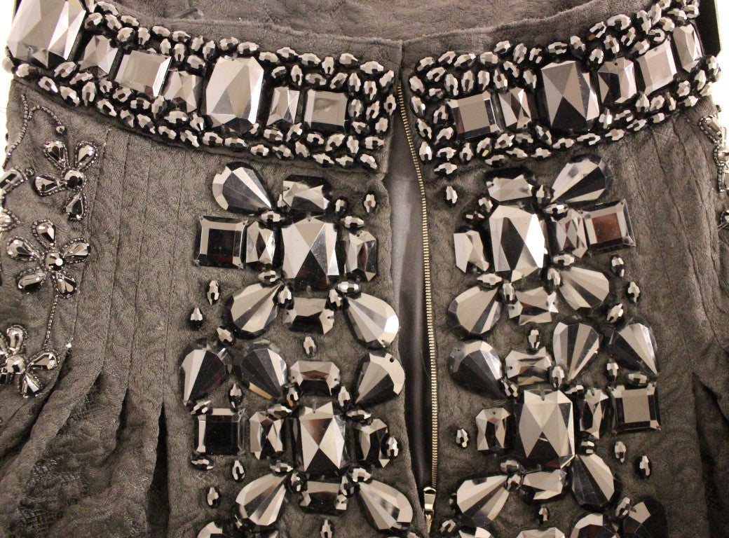 Falda por encima de la rodilla Dolce & Gabbana negra de cristal hecha a mano