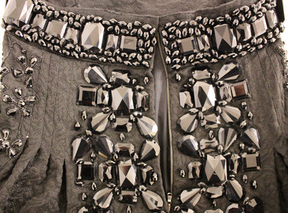 Falda por encima de la rodilla Dolce & Gabbana negra de cristal hecha a mano