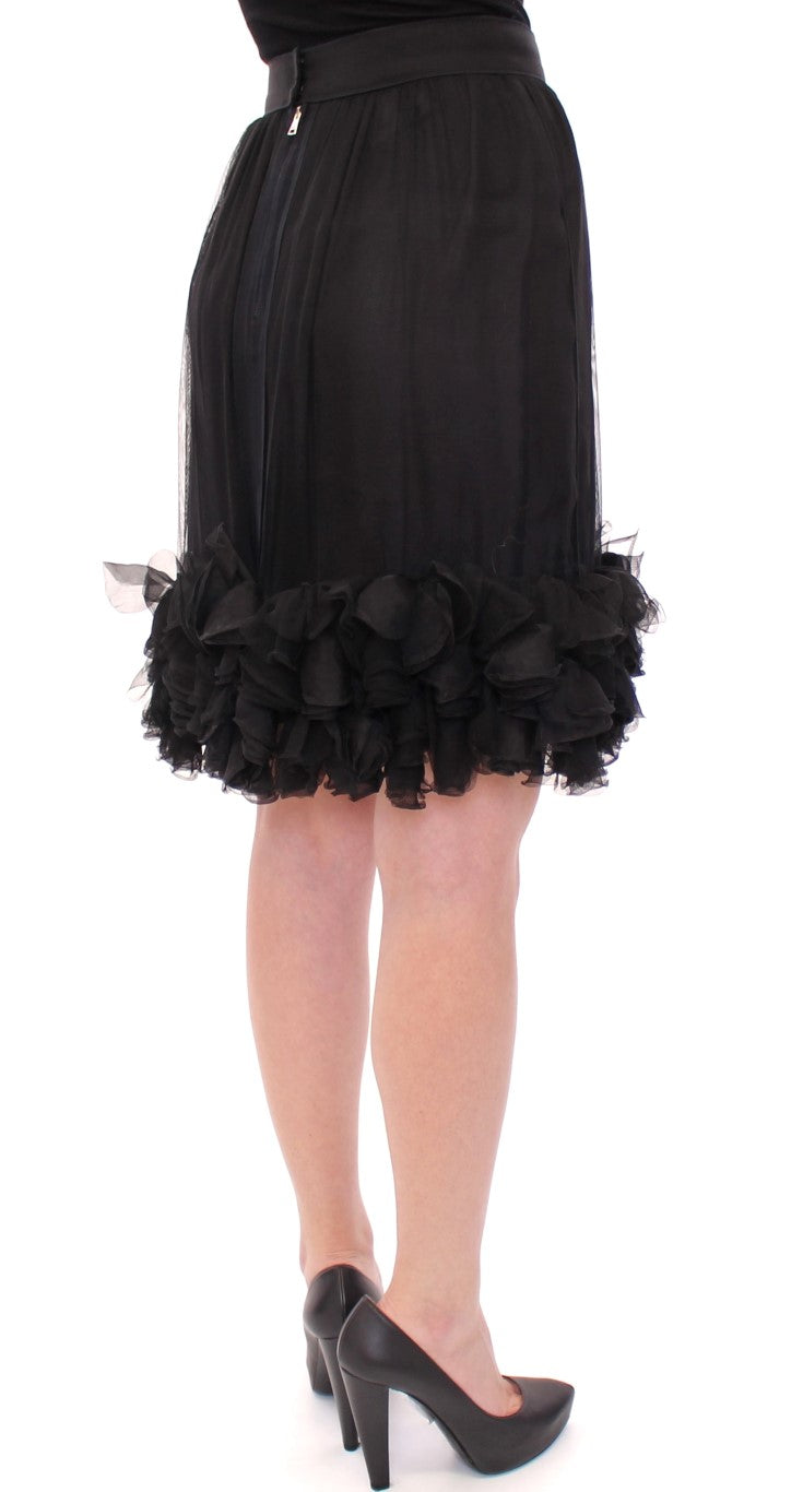Jupe au-dessus du genou Dolce & Gabbana en soie noire transparente