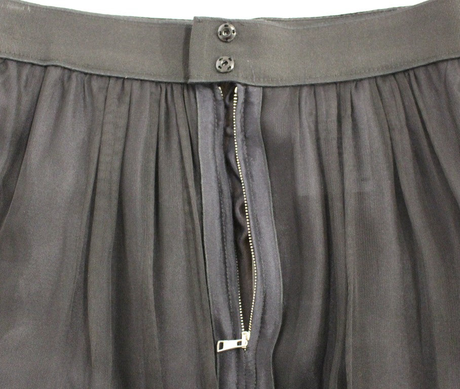 Jupe au-dessus du genou Dolce & Gabbana en soie noire transparente