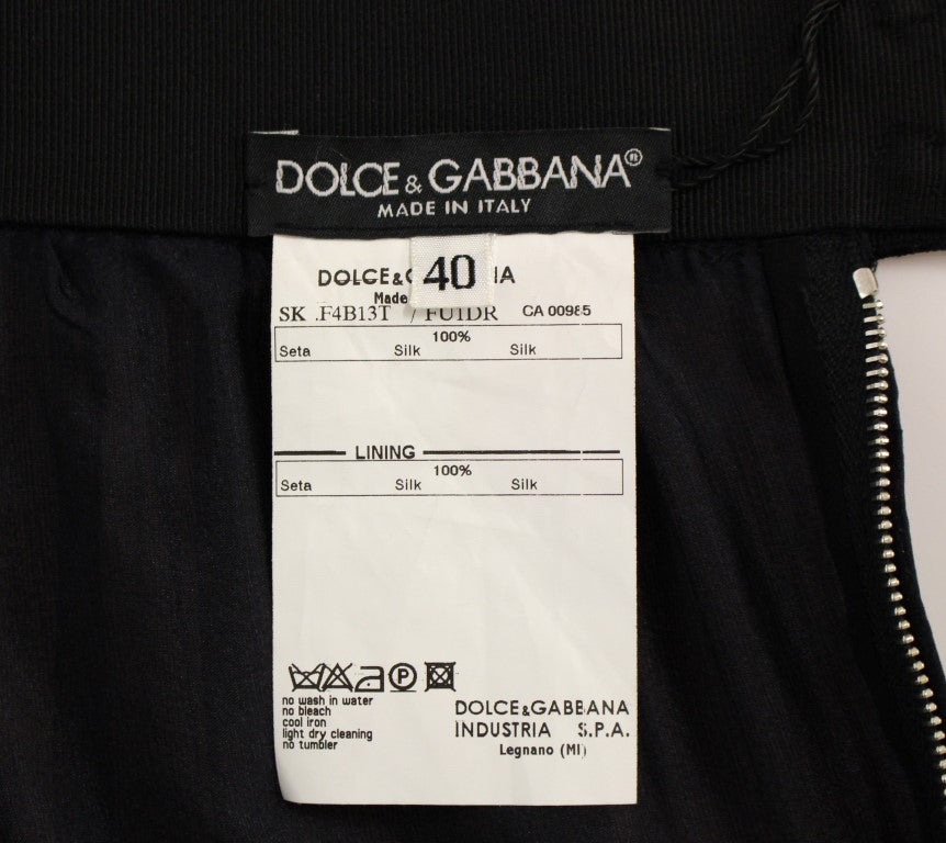 Jupe au-dessus du genou Dolce & Gabbana en soie noire transparente