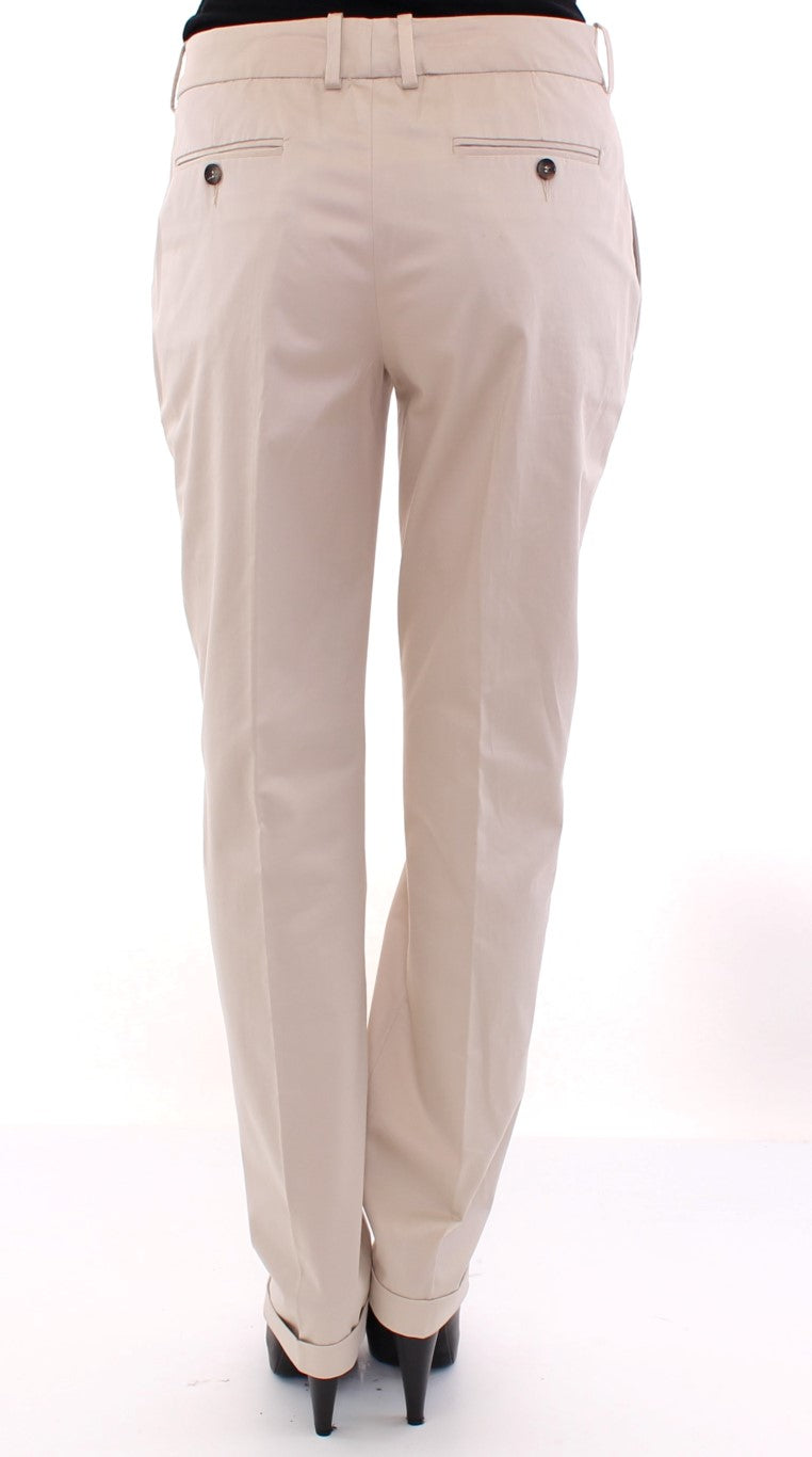 Pantalon Chino en Coton Beige Dolce & Gabbana
