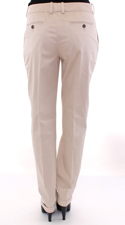 Pantalon Chino en Coton Beige Dolce & Gabbana