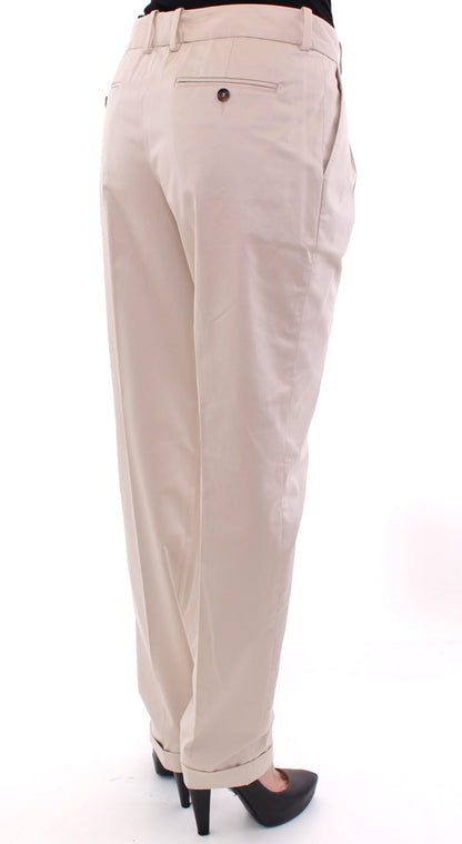 Pantalon Chino en Coton Beige Dolce & Gabbana