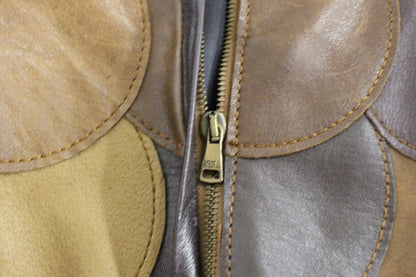 Jupe Droite Dolce & Gabbana en Cuir Patchwork Marron