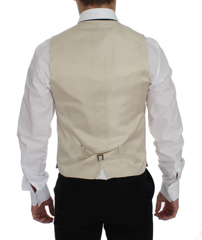 Blazer 2 pièces en soie à pois beiges Dolce & Gabbana
