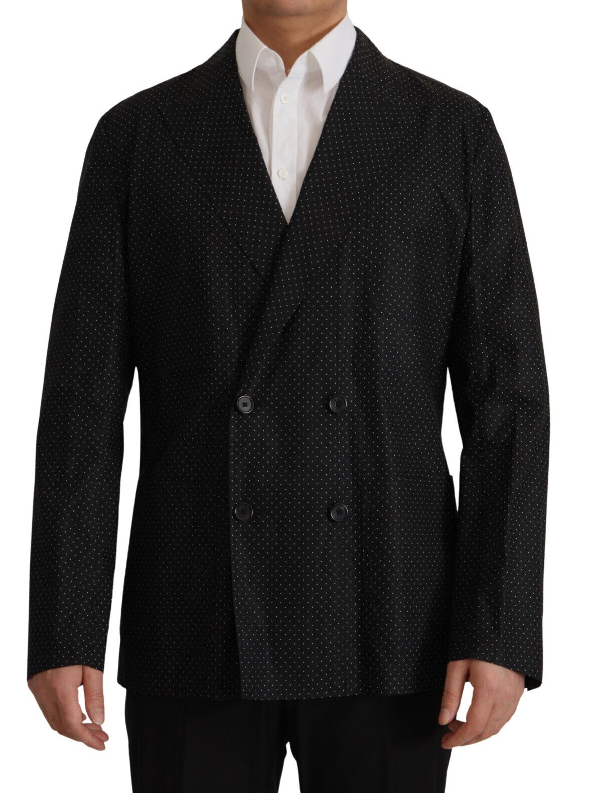 Blazer en coton noir à pois Dolce & Gabbana