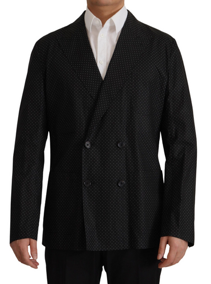Blazer en coton noir à pois Dolce & Gabbana