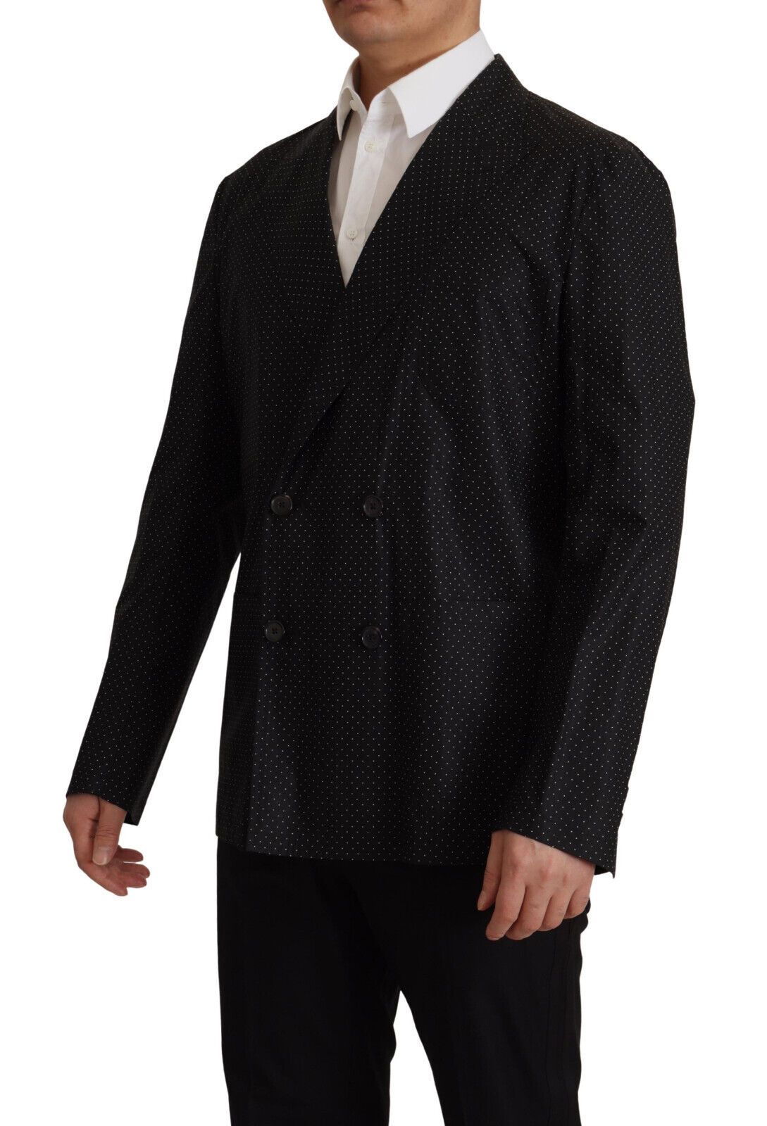 Blazer en coton noir à pois Dolce & Gabbana