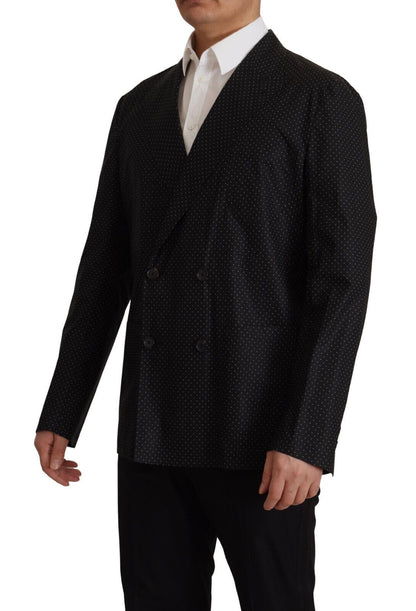 Blazer en coton noir à pois Dolce & Gabbana