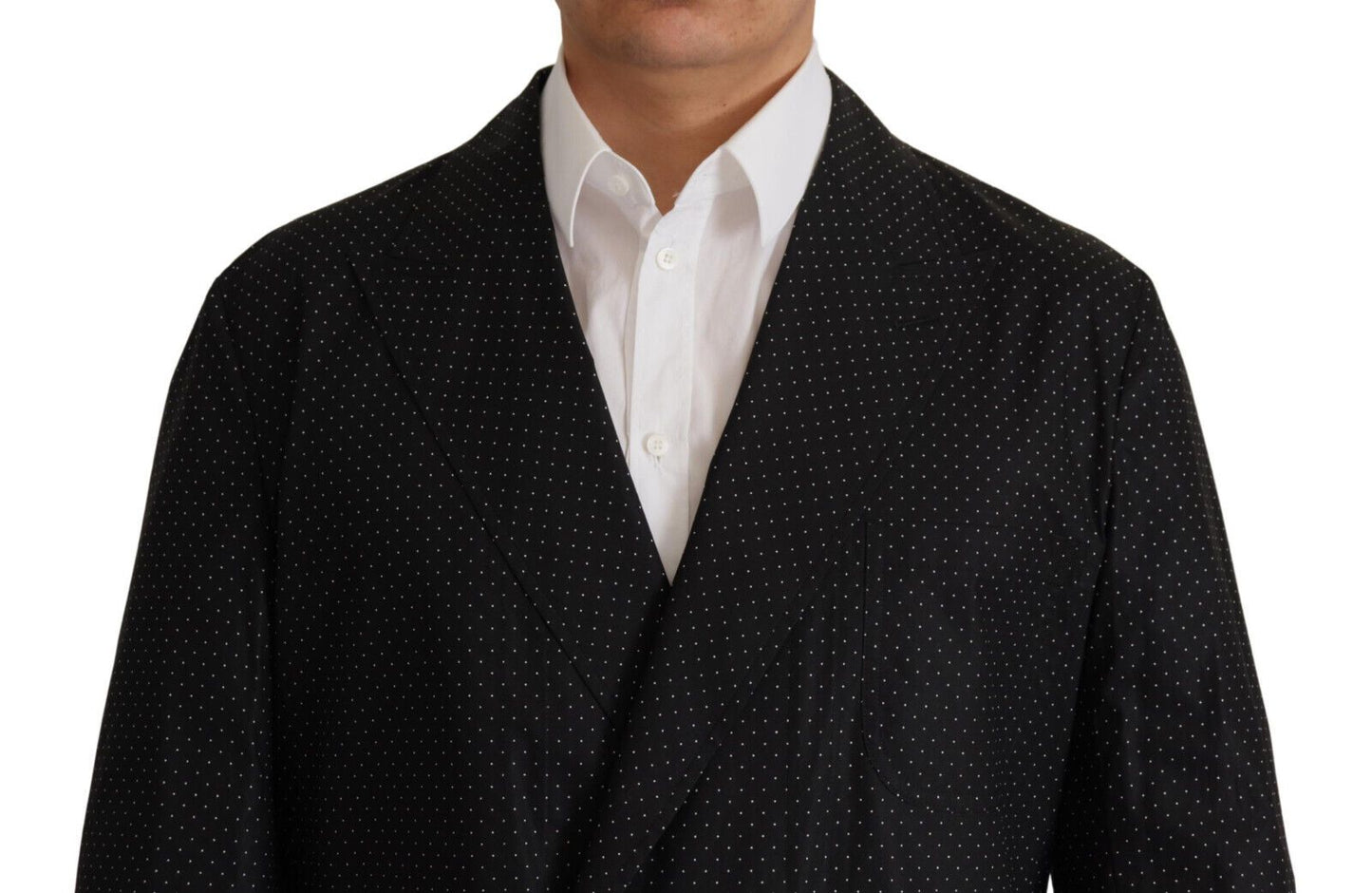 Blazer en coton noir à pois Dolce & Gabbana