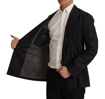 Blazer en coton noir à pois Dolce & Gabbana