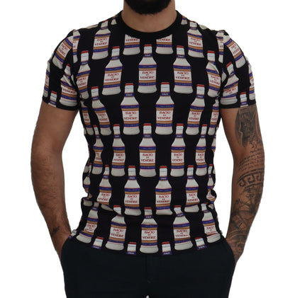 T-shirt col rond en coton noir Bacio Di Venere Dolce & Gabbana