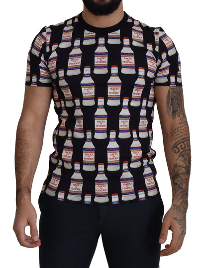 T-shirt col rond en coton noir Bacio Di Venere Dolce & Gabbana