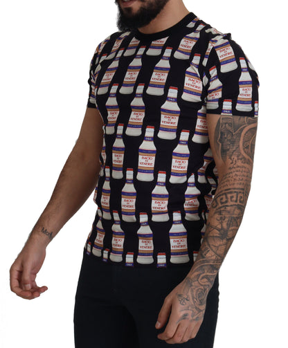 T-shirt col rond en coton noir Bacio Di Venere Dolce & Gabbana