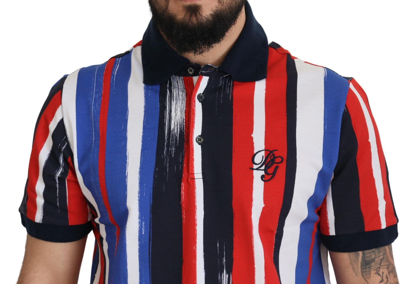 T-shirt Polo en Coton Multicolore Dolce & Gabbana