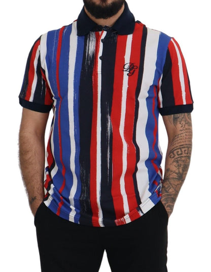 T-shirt Polo en Coton Multicolore Dolce & Gabbana
