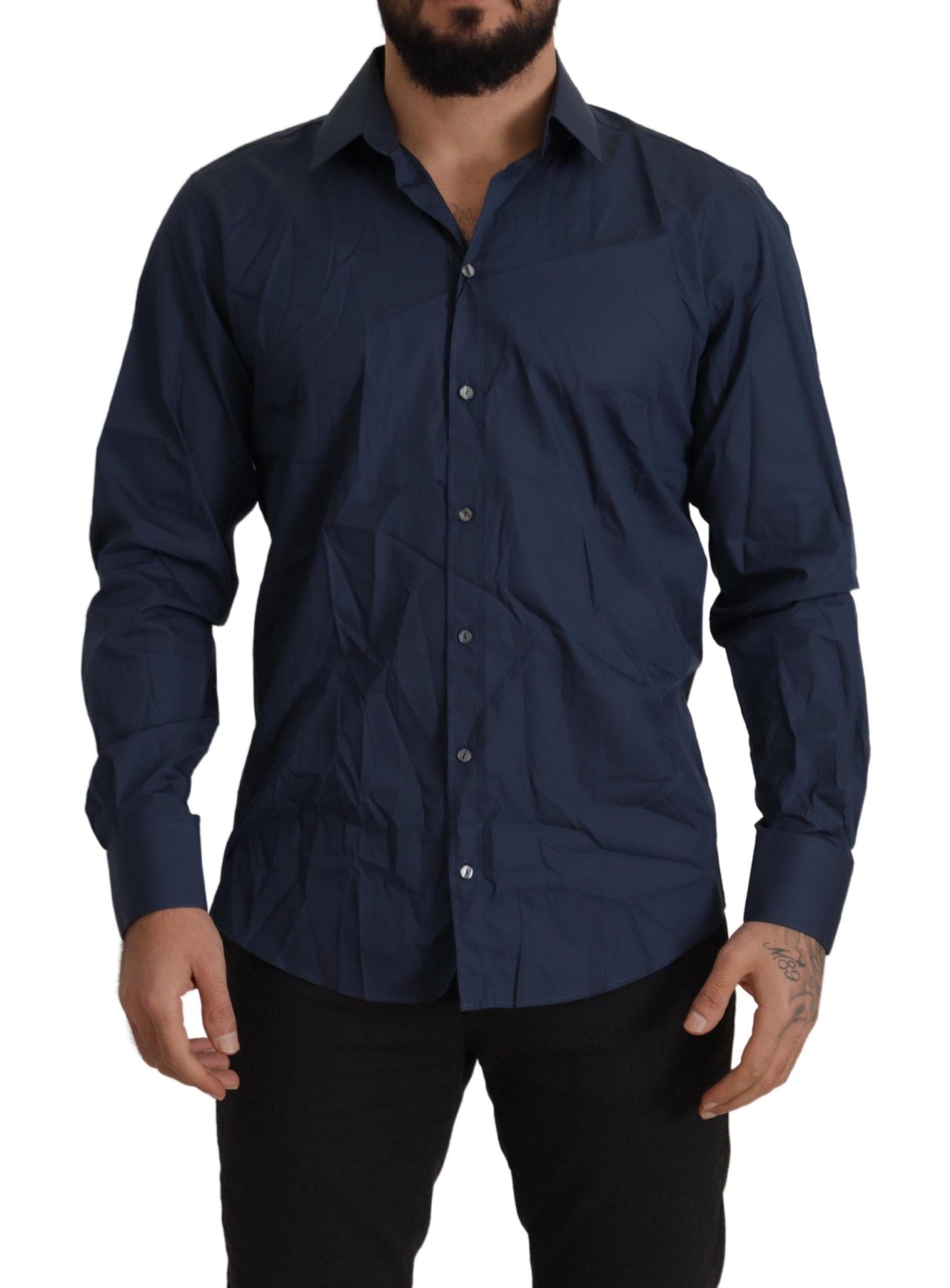 Chemise ajustée MARTINI Dolce & Gabbana en coton bleu